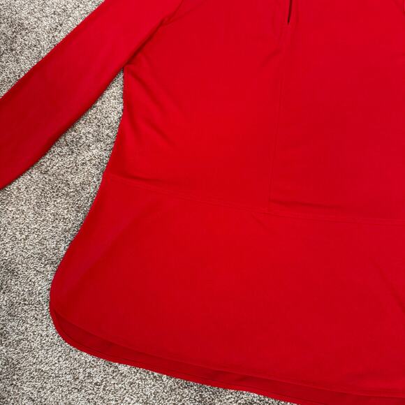 Lauren Ralph Lauren Womens Size XL Deed Red Long Sleeve Popover Top Keyhole Neck - Picture 5 of 11